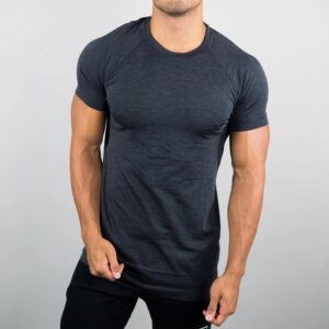 2020 Hot Sale Polyester Custom Logo Plain Men Dry Fit T Shirts - Image 3