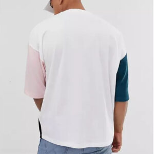 2020 Fashion Custom Casual Splice Patchwork T Shirts For Men - Image 2