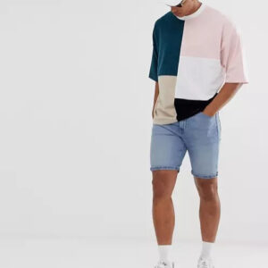 2020 Fashion Custom Casual Splice Patchwork T Shirts For Men - Image 3