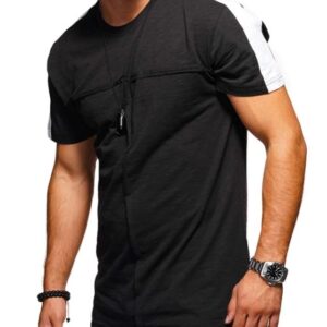 2020 Fashion Oem Blank Custom Sport Gym Patchwork T-shirt - Image 5