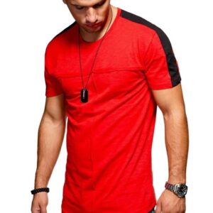2020 Fashion Oem Blank Custom Sport Gym Patchwork T-shirt - Image 3