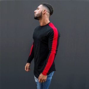 2020 Fashion Sport Cotton Long Sleeve Gym T Shirts For Men - Image 3