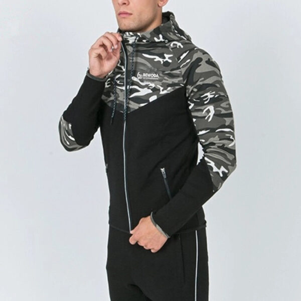 Cotton Polyester Custom Camo Plain Fitness Hoodie