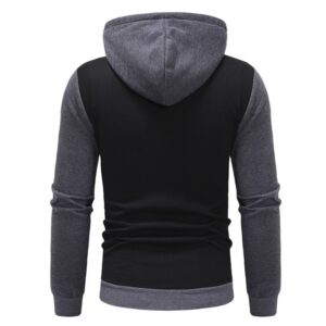 Men Fashion Gym Fleece Grey and Black Tracksuit - Image 4