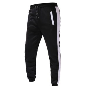 Men Fashion Gym Fleece White and Black Tracksuit - Image 2