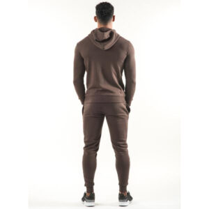 Men Gym Fashion Brown Fleece Tracksuit - Image 3