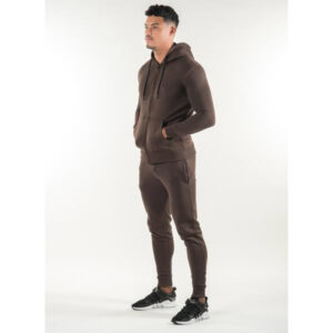 Men Gym Fashion Brown Fleece Tracksuit - Image 2