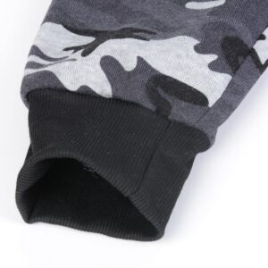 Men Grey Camo Slim fit Gym Fleece Tracksuit - Image 9