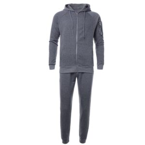 Men Gym Fashion Grey Fleece Tracksuit - Image 3