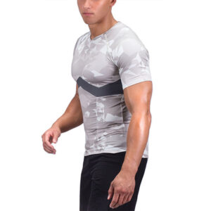 Men Performance Blank Fitted Sports Wear Wholesale Compression Gym T-Shirt - Image 3