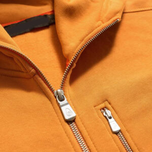 Yellow Men Cotton Fleece Hoodie Zipper - Image 5