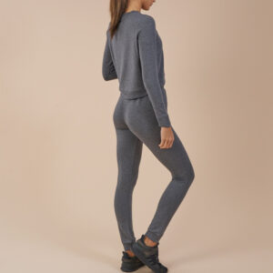 Ladies Crop Top Tracksuit Set Gym Sweatsuit - Image 4