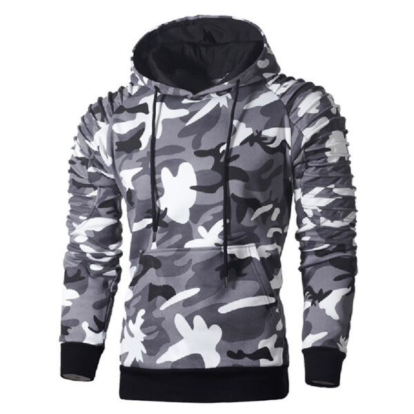 Men's Fitness Clothing Camo Hoodie Fitted Hooded Sweatshirt