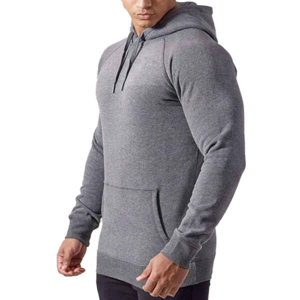 Men Pullover Gym Athletics Grey Hoodie