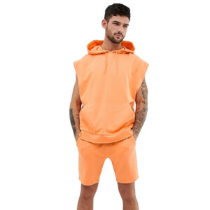 Custom Thin Oversized Sleeveless Gym Hoodie For Men