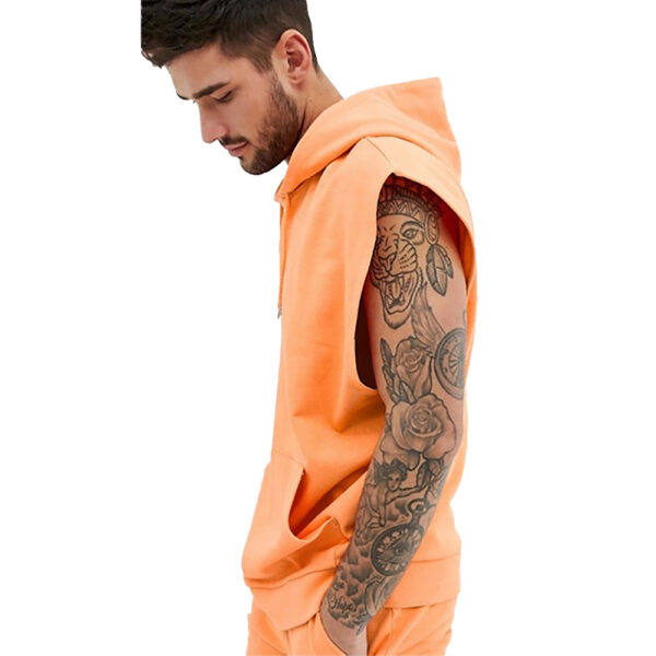 Custom Thin Oversized Sleeveless Gym Hoodie For Men