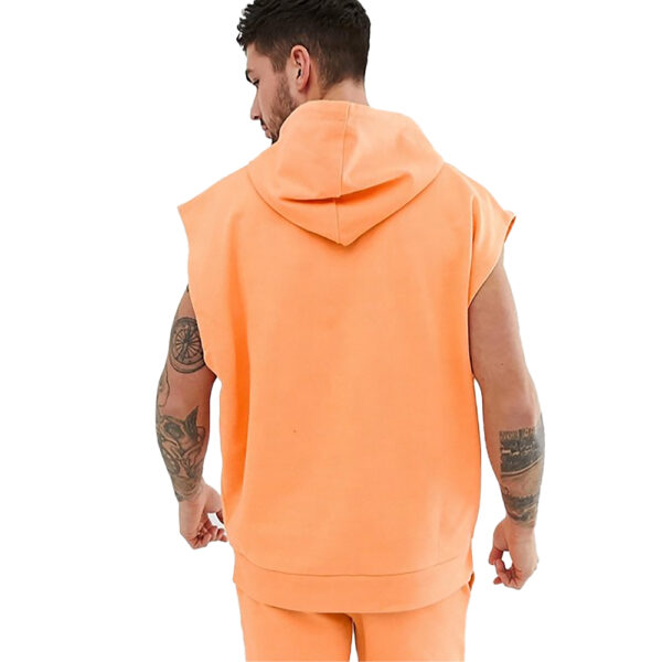 Custom Thin Oversized Sleeveless Gym Hoodie For Men