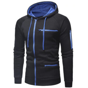 Men Cotton Fleece Hoodie with Zipper on Right side and 2 front zip pocket - Image 15