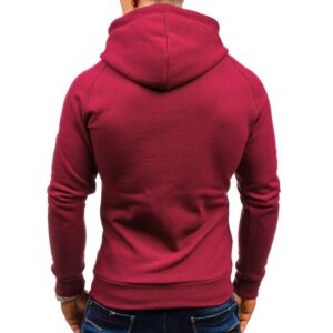 Men Cotton Fleece Hoodie with Zipper on Right side and 2 front zip pocket - Image 10
