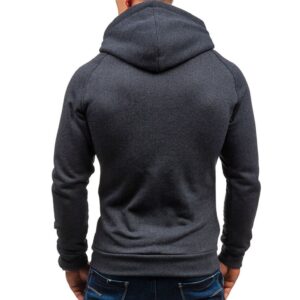 Men Cotton Fleece Hoodie with Zipper on Right side and 2 front zip pocket - Image 9