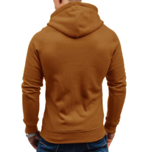 Men Cotton Fleece Hoodie with Zipper on Right side and 2 front zip pocket - Image 8