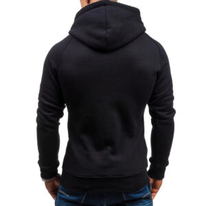 Men Cotton Fleece Hoodie with Zipper on Right side and 2 front zip pocket - Image 7