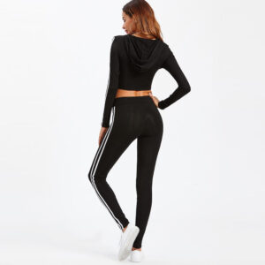 Women Gym Tracksuit Cropped Hoodie and Skinny Pant - Image 3
