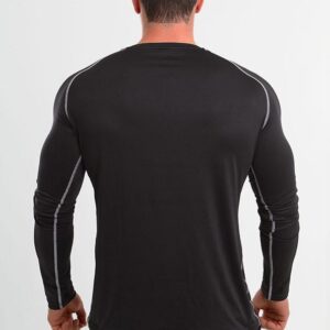 Mens Muscle Fit Workout Apparel Running Long Sleeve Fitness Gym Shirts - Image 2