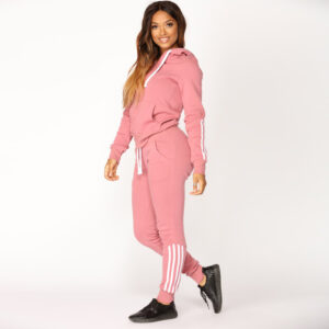 High Quality Women Fleece Tracksuit Zipper Hoodie and Long Pant - Image 5