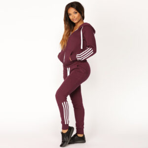 High Quality Women Fleece Tracksuit Zipper Hoodie and Long Pant - Image 3