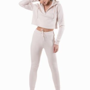 Women Croped Hoodie Fleece Tracksuit Ladies Gym Sports Fleece - Image 3