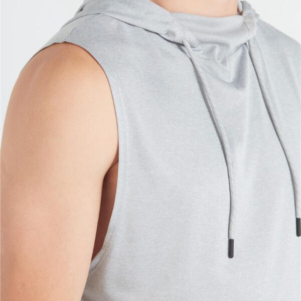 Custom Cotton Blank Gym Wear Plain Fitness Men's Sleeveless Hoodies