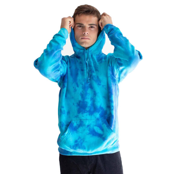 Custom Sport Sweatshirt Blue Tie Dye Men Gym Hoodies