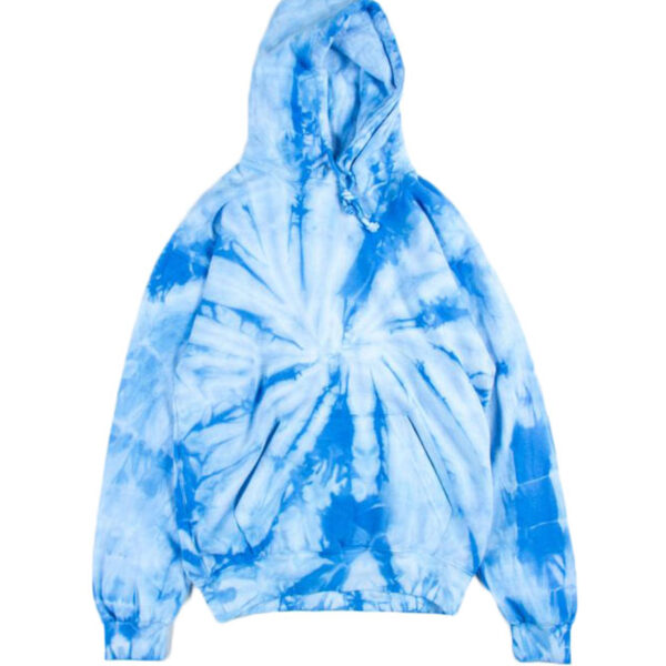 Custom Sport Sweatshirt Blue Tie Dye Men Gym Hoodies