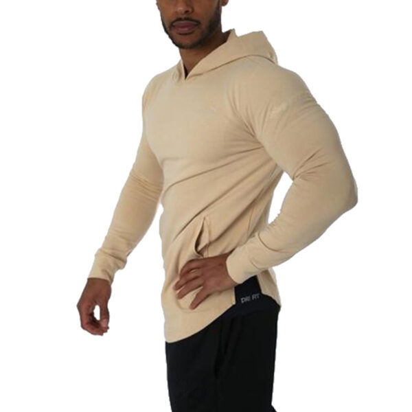 Custom Long Sleeve Hoodie Muscle Men's Gym Workout Clothing