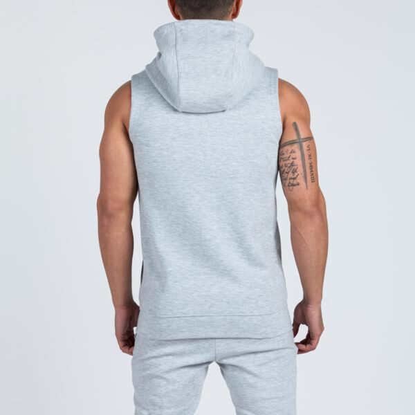 Gym Bodybuilding Workout Jumper Men Sleeveless Zip Up Hoodie