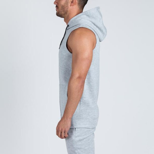 Gym Bodybuilding Workout Jumper Men Sleeveless Zip Up Hoodie