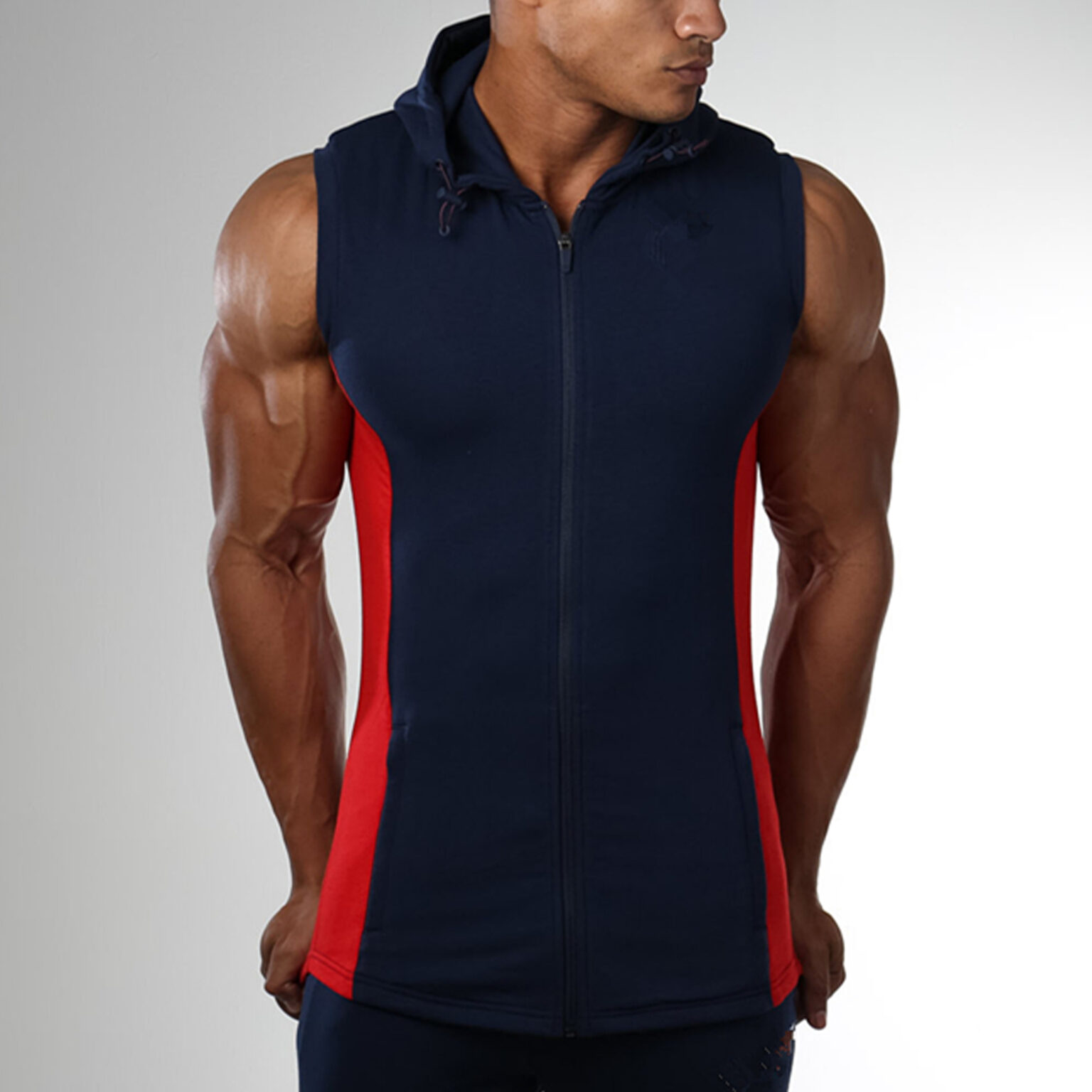 2021 New Fashion Gym Training Sleeveless Zip Up Hoodie