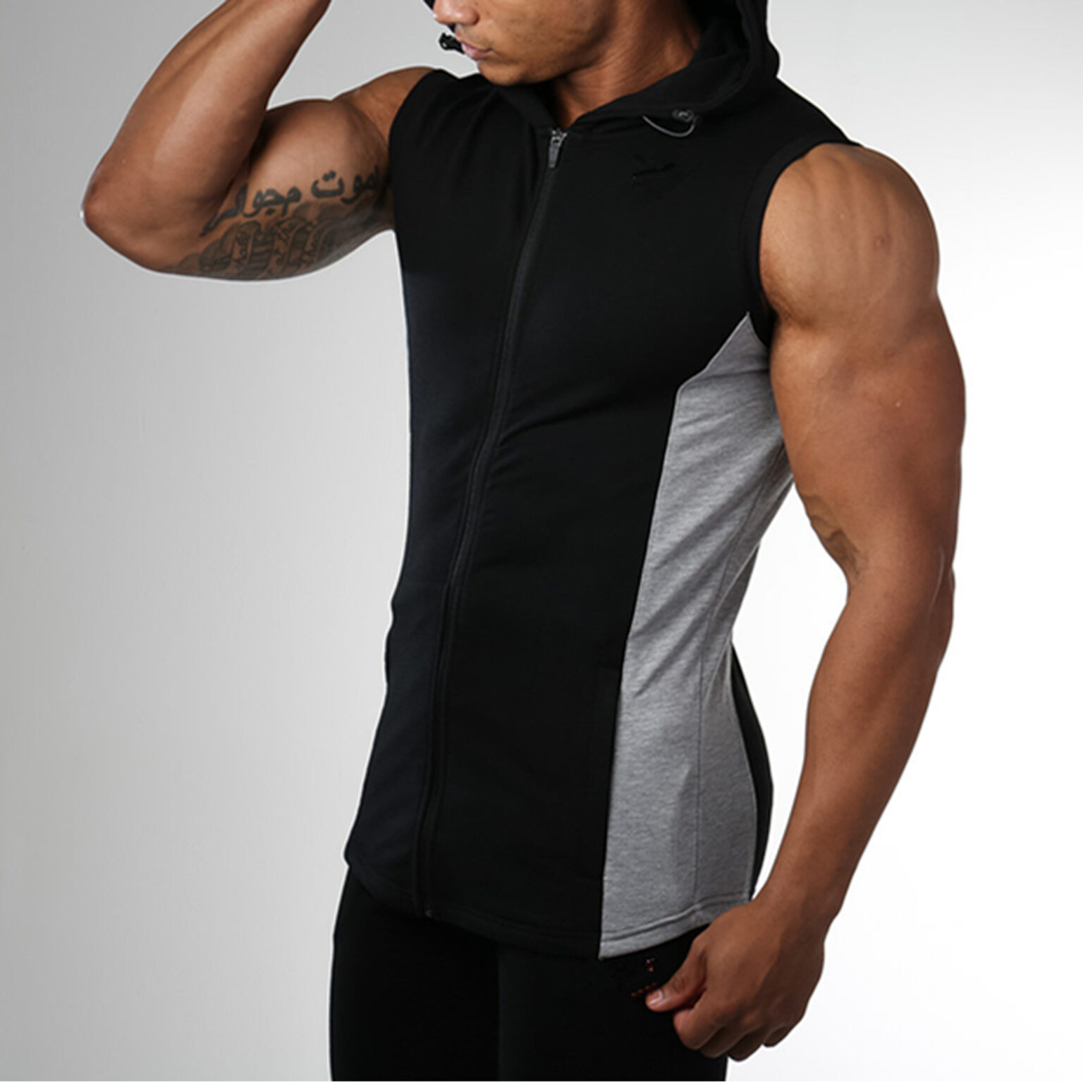 2021 New Fashion Gym Training Sleeveless Zip Up Hoodie