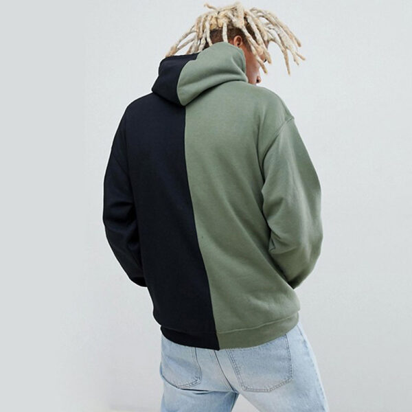 Hot Sale winter private label patchwork hoodies for men - Image 3