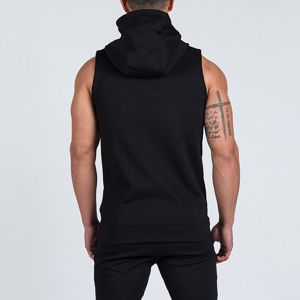 2021 New Fashion OEM non branded full zip sleeveless hoodie sweatshirts ...