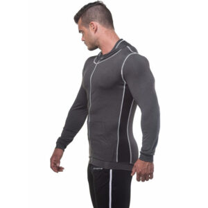 Wholesale Men Fitness Clothing Sports Running Contrast Color Hoodies With Pocket - Image 3