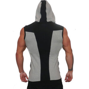 men athletic apparel fashion gym sleeveless hoodie - Image 2