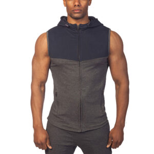 men bodybuilding wear gym sleeveless hoodies - Image 4
