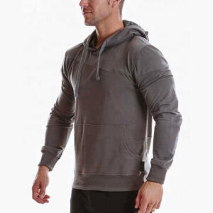 mens fitted pullover hoodie wholesale fitness apparel - Image 3