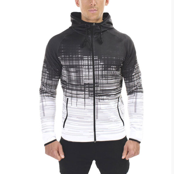 men's gym wear tapered slim fit fitness hoodie