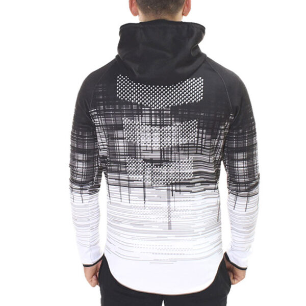 men's gym wear tapered slim fit fitness hoodie - Image 2