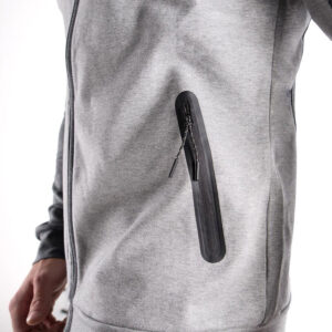 mens long sleeve workout gym hoodie with zipper joggers tracksuit - Image 3