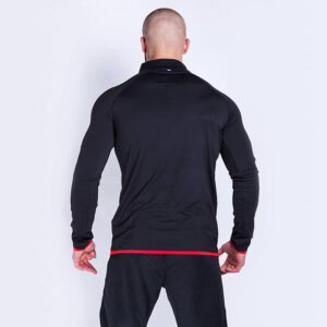 mens long sleeve zipper jogger pullover active training hoodie without hood - Image 3