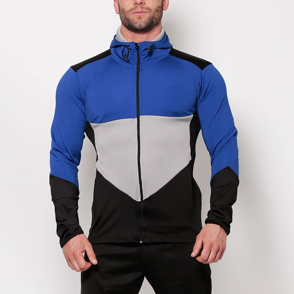 2021 New Fashion mens sportswear zipper up long sleeve hoodie gym wear